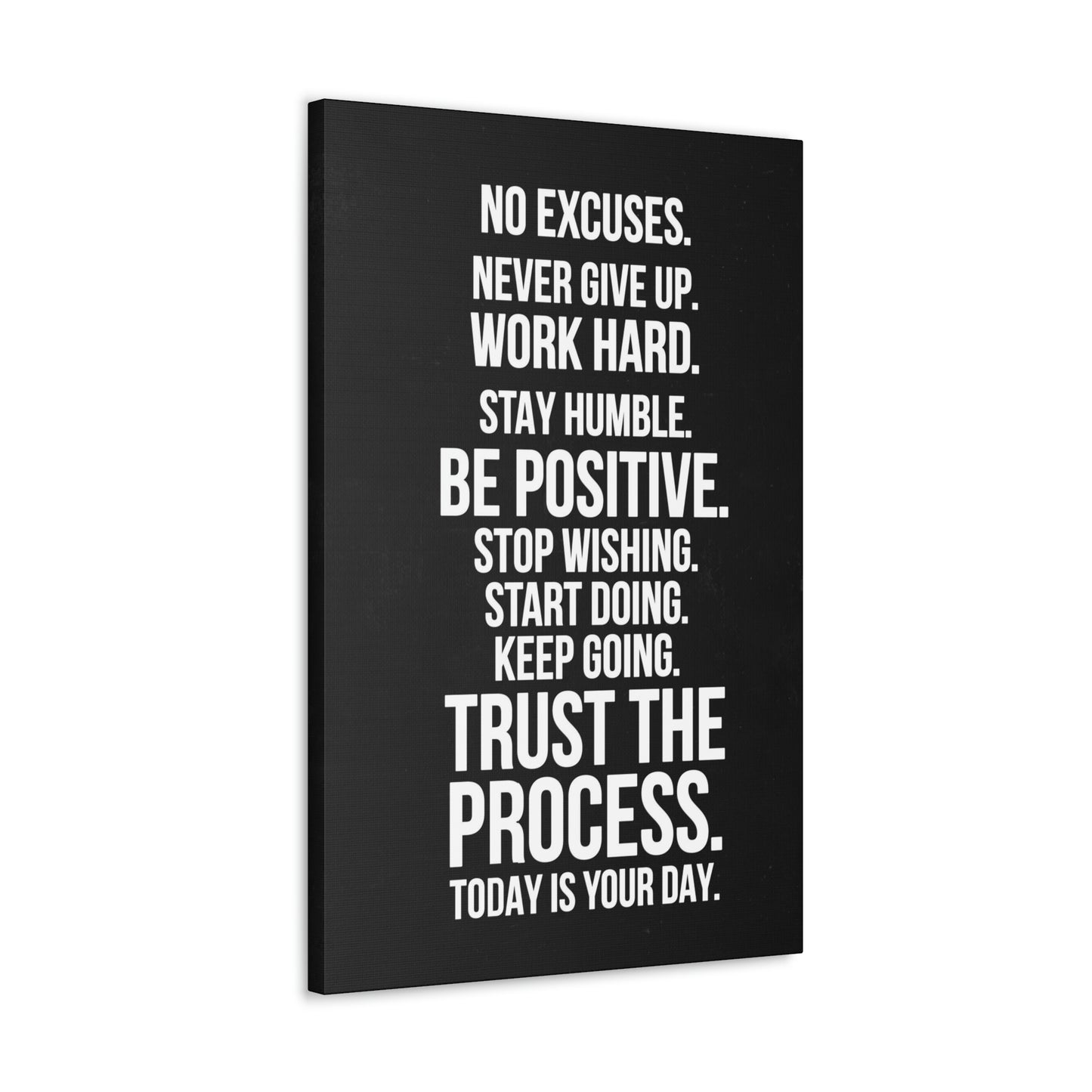 No Excuses, Trust The Process | Canvas | Hustle House Prints