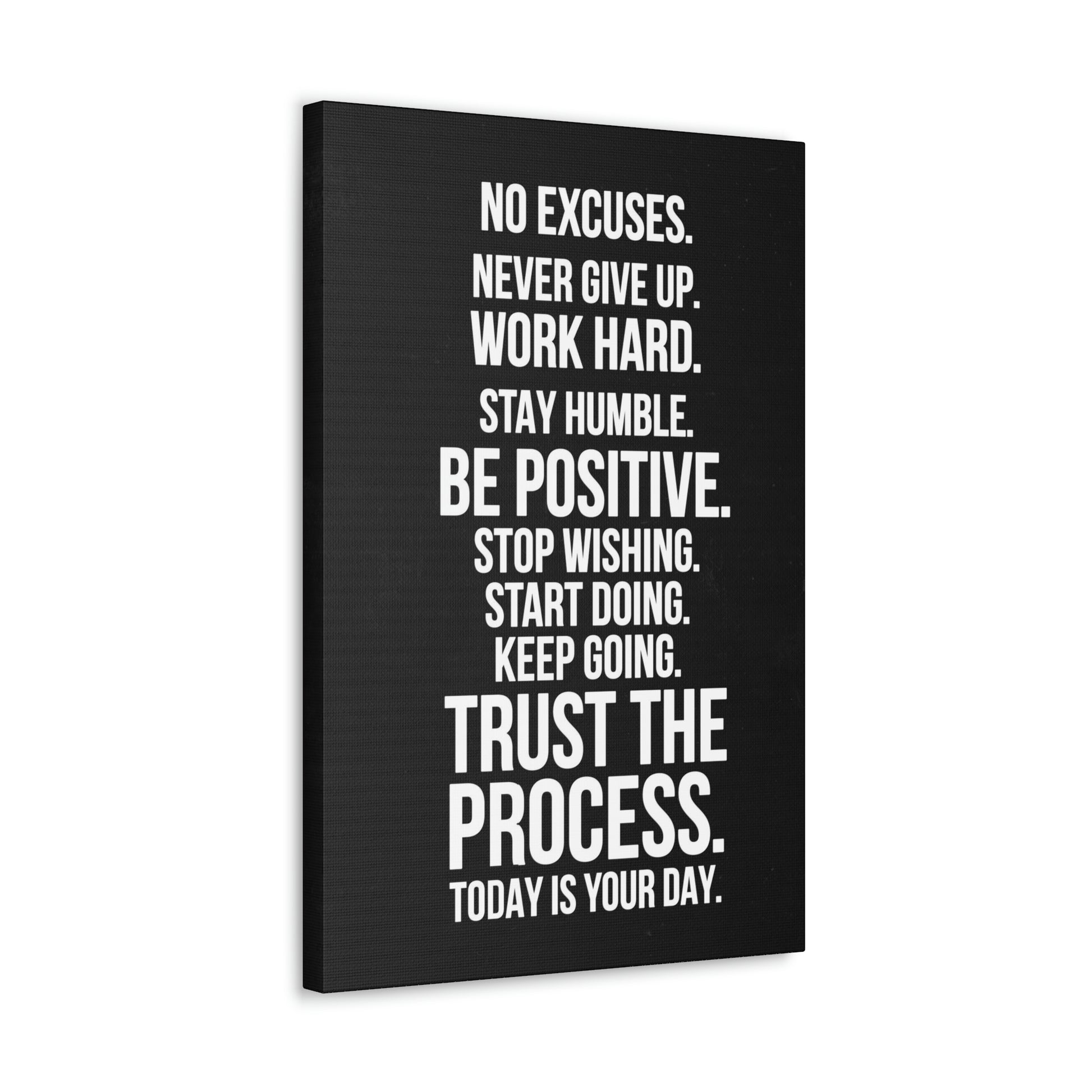 No Excuses, Trust The Process | Canvas | Hustle House Prints