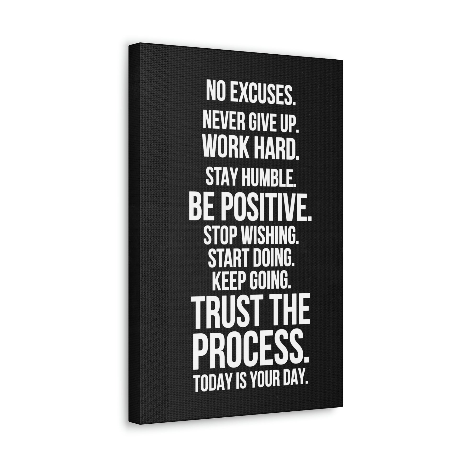 No Excuses, Trust The Process | Canvas | Hustle House Prints