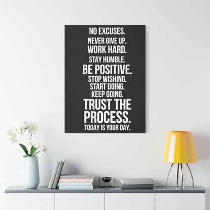 No Excuses, Trust The Process | Canvas | Hustle House Prints